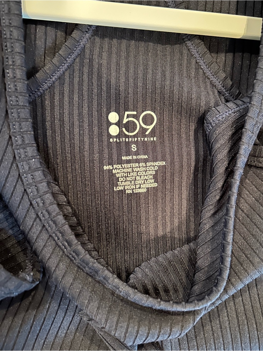 Splits59 Dark Navy Ribbed Racerback Performance Tank - Picture 4 of 4